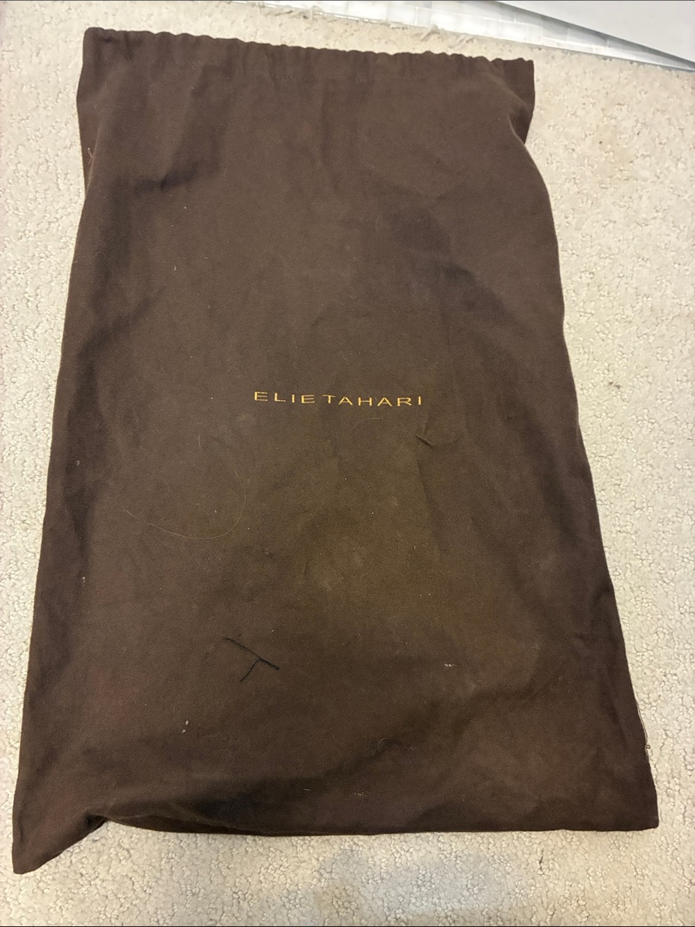 Elie Tahari Brown Flannel Dust Bag for Handbags Shoes Storage 19.5" x 13" 👵MT